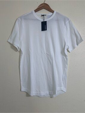 Buck Mason PIMA White Crew Neck Round Hem